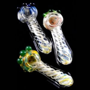 Silver Fumed Spiral | Glass Pipe