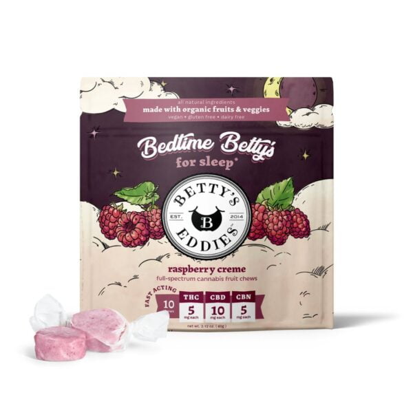 Raspberry Creme | Bedtime Betty's | Fruit Chews | 50mg