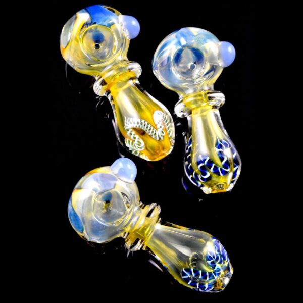 olor Changing Multicolor Striped Glass Pipe | 3"