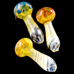 Color Change Swirl Striped Glass Pipe | 3.5"