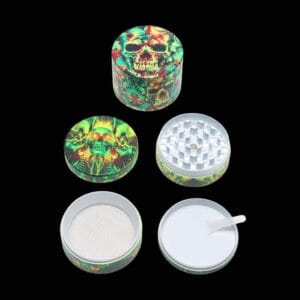 Rasta Skull Glow-in-the-dark Aluminum Grinder | 4 Part | 50mm