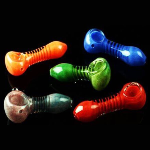 Spiral Colorful Frit Glass Pipe | 3.5"