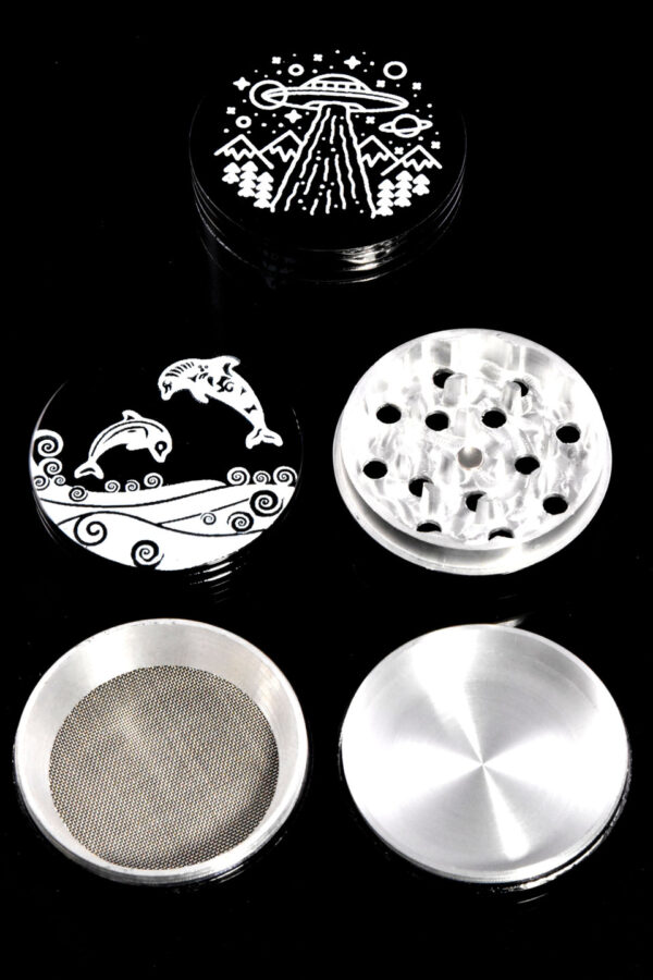 Black 4-Piece Aluminum Grinder w/ Decal