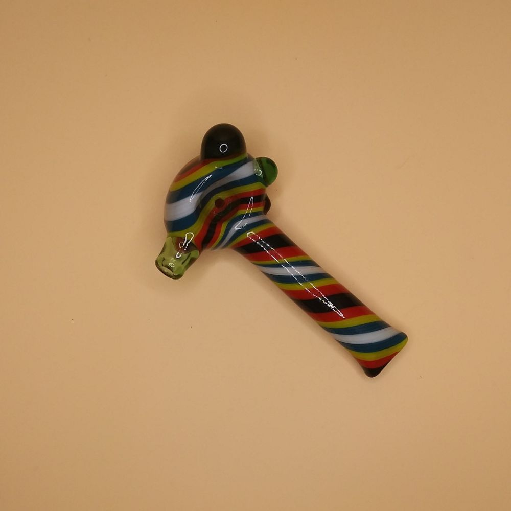 Candy Stripe Rasta Handpipe - Image 2