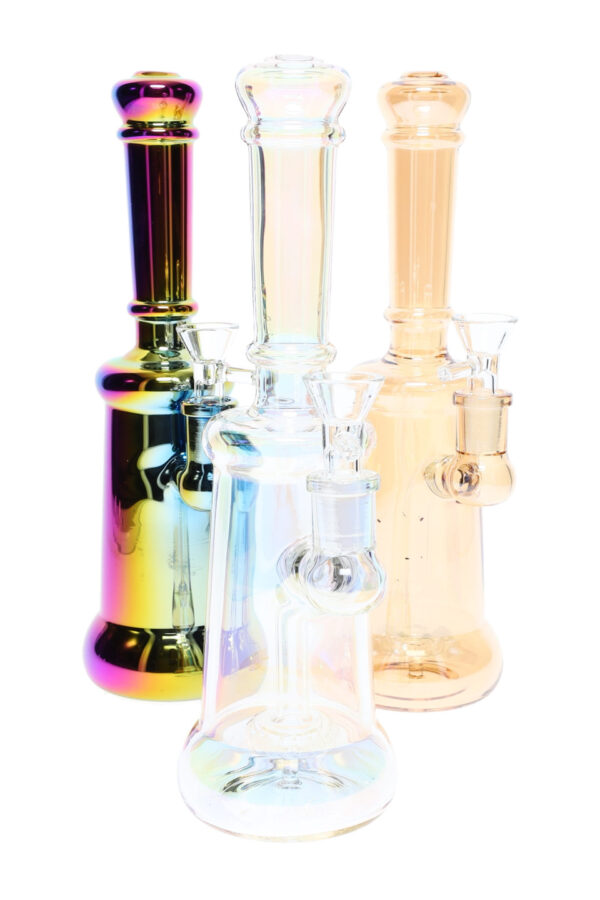Metallic Stemless Glass Water Pipe with Showerhead Perc 10"