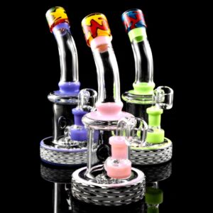 Neon Stemless Dab Rig with Showerhead Perc