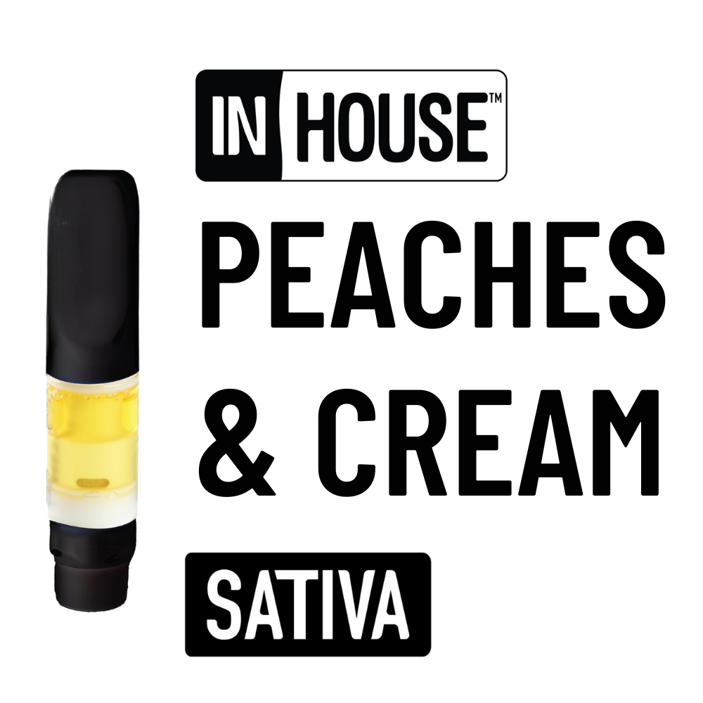 peaches and cream | distillate cartridge | 1g | comm ave canna Peaches and Cream | Distillate Cartridge | 1g
