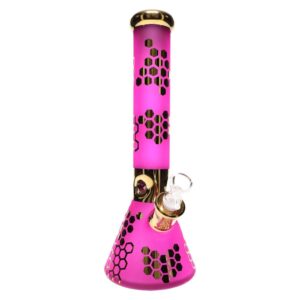 14" 7 mm | Purple Metallic Honeycomb | Beaker Water Pipe