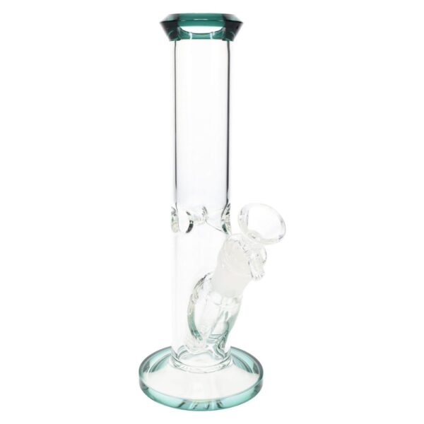 Green Rim Straight Shooter Water Pipe 9"