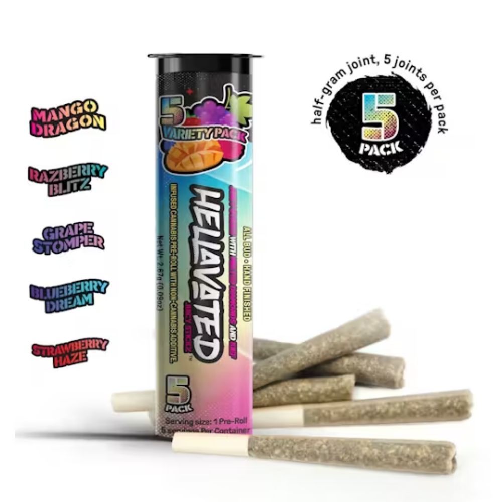 juicy stickz variety pack | infused pre-roll 5pk | 2.5g | comm ave canna Juicy Stickz Variety Pack | Infused Pre-Roll 5pk | 2.5g