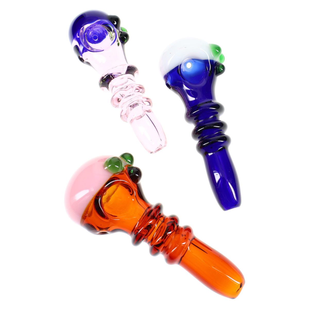 Colored Glass Rings Hand Pipe | 5"