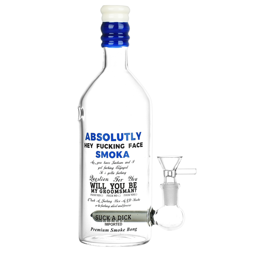 Vodka Bottle Glass Water Pipe | 9.5" | 14mm F