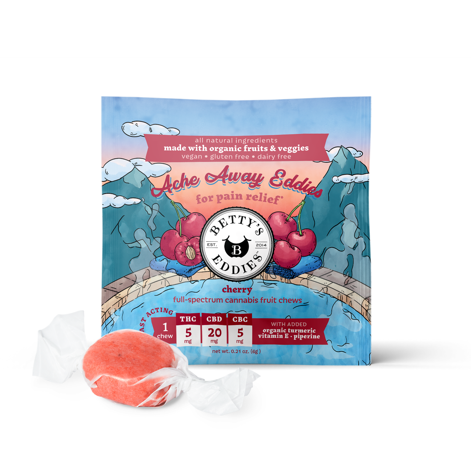 Ache Away Cherry Singles | Chews | 10mg