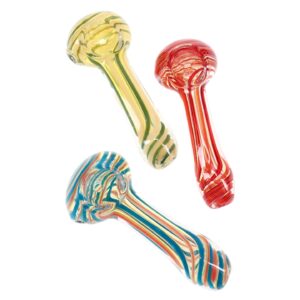 3.75" Dichro Stripe Spiral Fumed Glass Hand Pipe